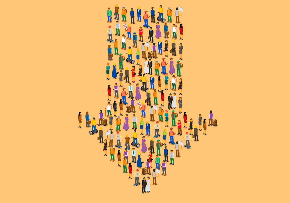 flecha de grupo de personas