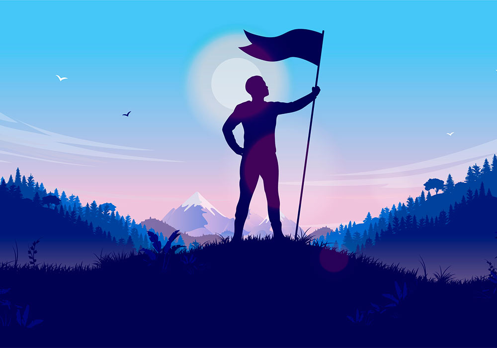 persona con bandera